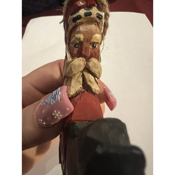 Lori Miller Collection Whispering Pines Folk Art Santa Clause On Moose - Picture 5 of 8